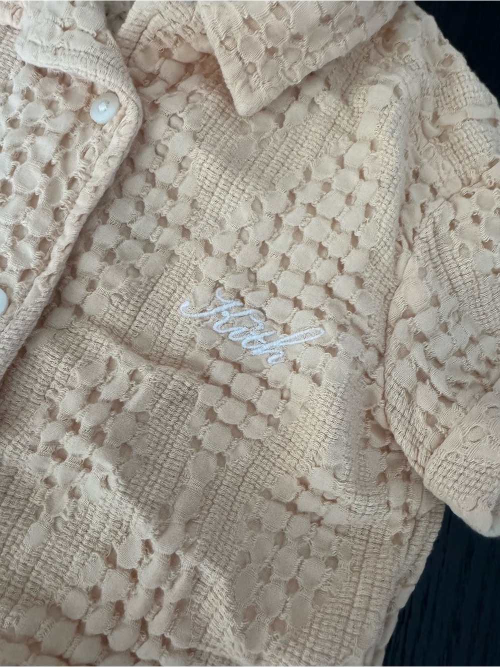 Kith Peach Crochet-Look Short Set - Picture 2 of 3